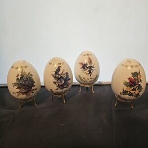 Danbury Mint Decorative Ceramic Eggs‎ with Gold Accents